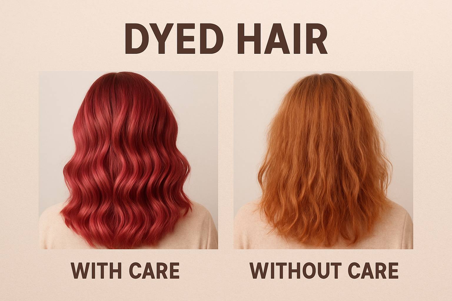 مراحل نگهداری از موی رنگ شده